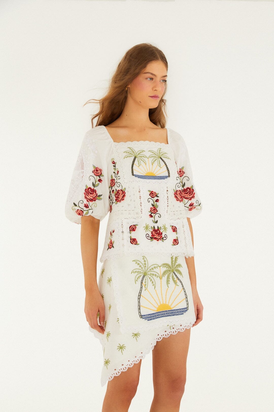 Off-White Tropi Scarf Embroidered Mini Skirt