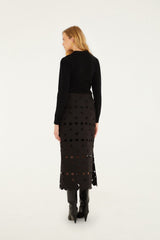 Black Hearts Midi Skirt