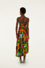 Black Mujeres Y Flores Midi Dress