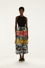 Black Ruta Layered Maxi Skirt