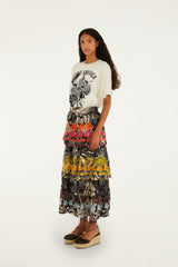 Black Ruta Layered Maxi Skirt