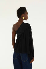 Black Rose One Shoulder Blouse