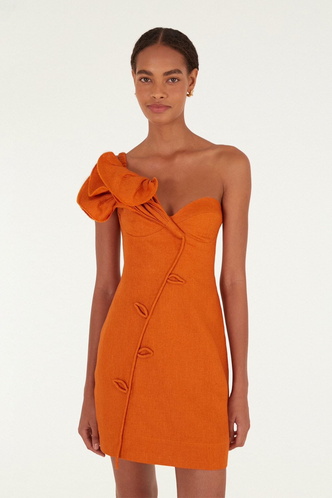 Orange Flower Mini Dress