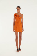 Orange Flower Mini Dress