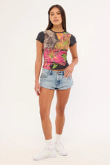 Neovision Grimrose Baby Tee Washed Black
