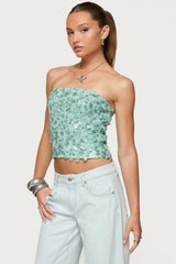 Brynn Sequin Strapless Top