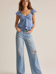 Cressida Flutter Sleeve Babydoll Top