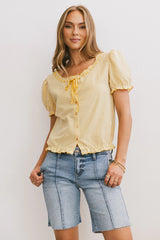 Dean Gingham Blouse in Yellow