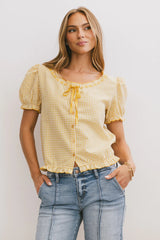 Dean Gingham Blouse in Yellow
