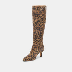 Aldy Boots Brown Leopard Printed Suede