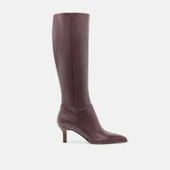 Aldy Wide Calf Boots Mulberry Leather