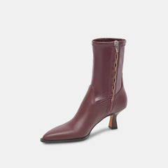 Arya Wide Calf Boots Wine Leather