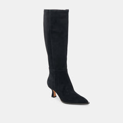 Auggie Wide Calf Boots Onyx Suede