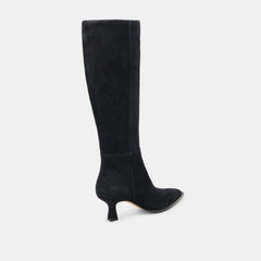 Auggie Wide Calf Boots Onyx Suede