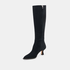 Auggie Wide Calf Boots Onyx Suede