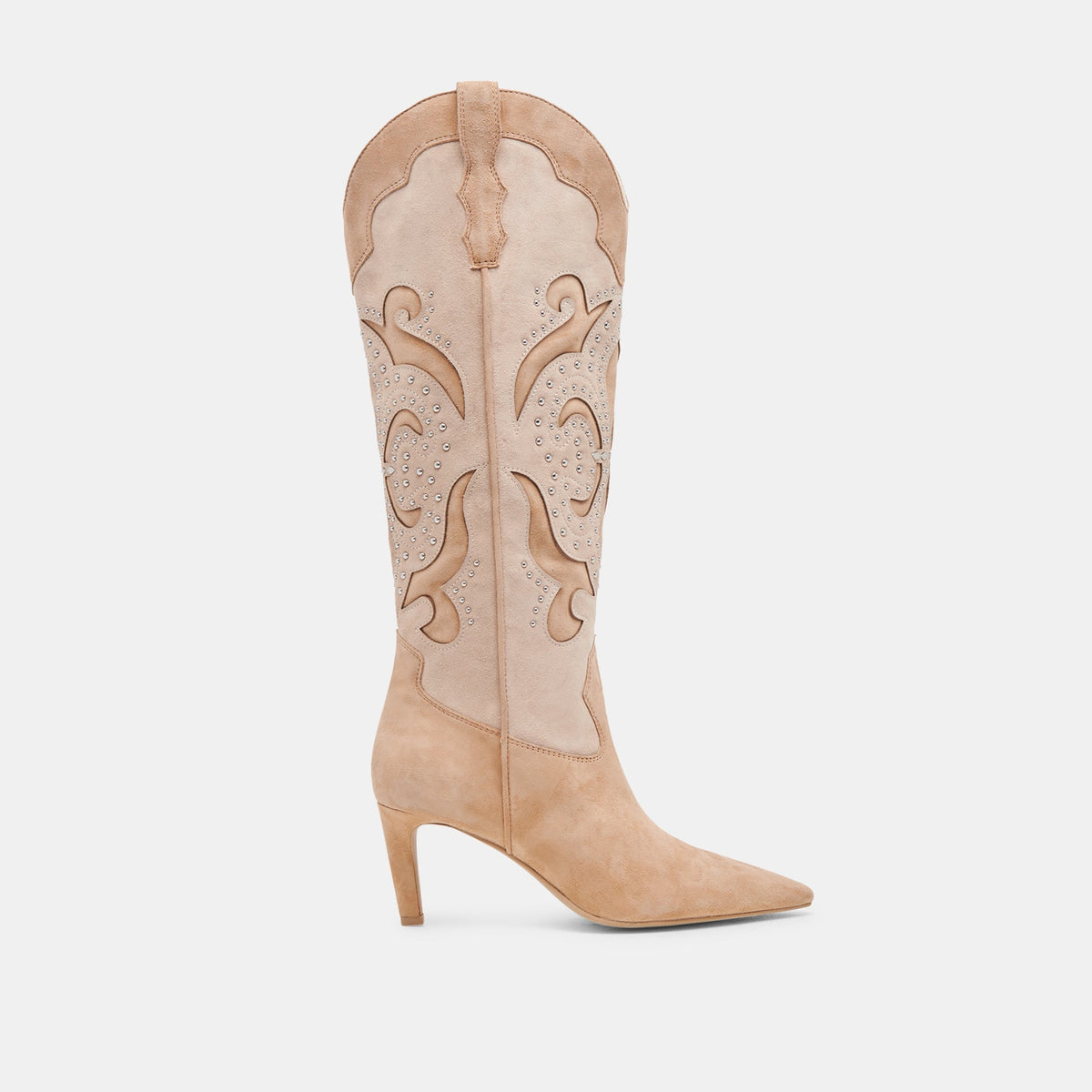 Finley Stud Boots Camel Suede