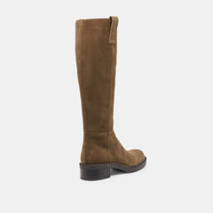 Glory H2O Wide Calf Boots Olive Suede