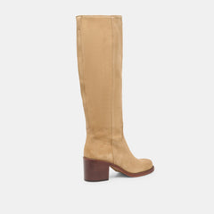 Lucyle Wide Calf Boots Dk Taupe Suede