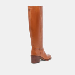 Lucyle Wide Calf Boots Tan Leather