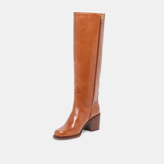 Lucyle Wide Calf Boots Tan Leather
