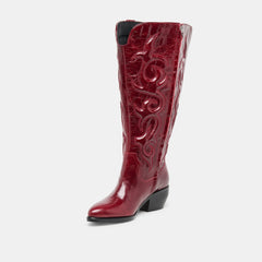 Mirla Extra Wide Calf Boots Oxblood Leather