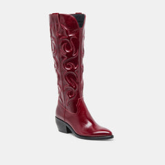 Mirla Extra Wide Calf Boots Oxblood Leather