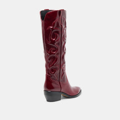 Mirla Extra Wide Calf Boots Oxblood Leather