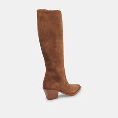 Raj Extra Wide Calf Boots Brown Suede