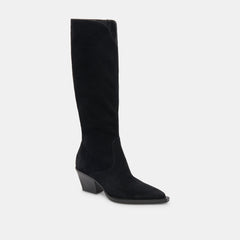Raj Extra Wide Calf Boots Onyx Suede