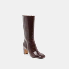 Riggs Wide Calf Boots Chocolate Leather