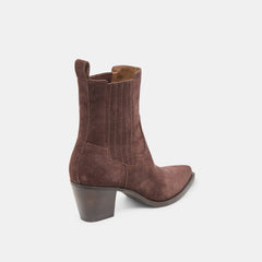 Slim Booties Mahogany Suede