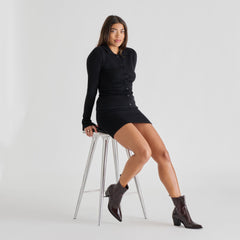 Slim Booties Mulberry Crinkle Patent