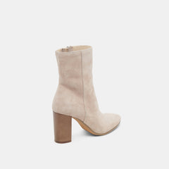 Suzy Wide Booties Taupe Suede