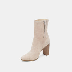 Suzy Wide Booties Taupe Suede