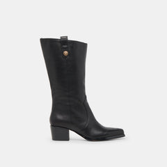Vern Wide Calf Boots Black Leather