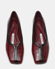 Dorelia Burgundy Crocodile Leather