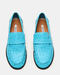 Ronie Ostrich Turquoise Leather