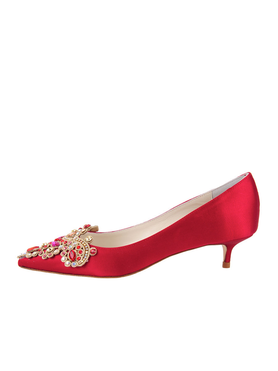 Brinsley Pointed Toe Kitten Heel