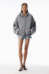 All-Over Crystal Zip Up Hoodie