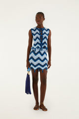 Blue Waves Crochet Top