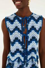 Blue Waves Crochet Top