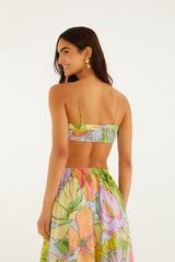 Multicolor Spring Affair Beaded  Crop Top