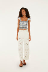 Off-White Flowers Arch Smocked  Blouse