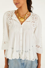 Off-White Richelieu Short Sleeve Blouse