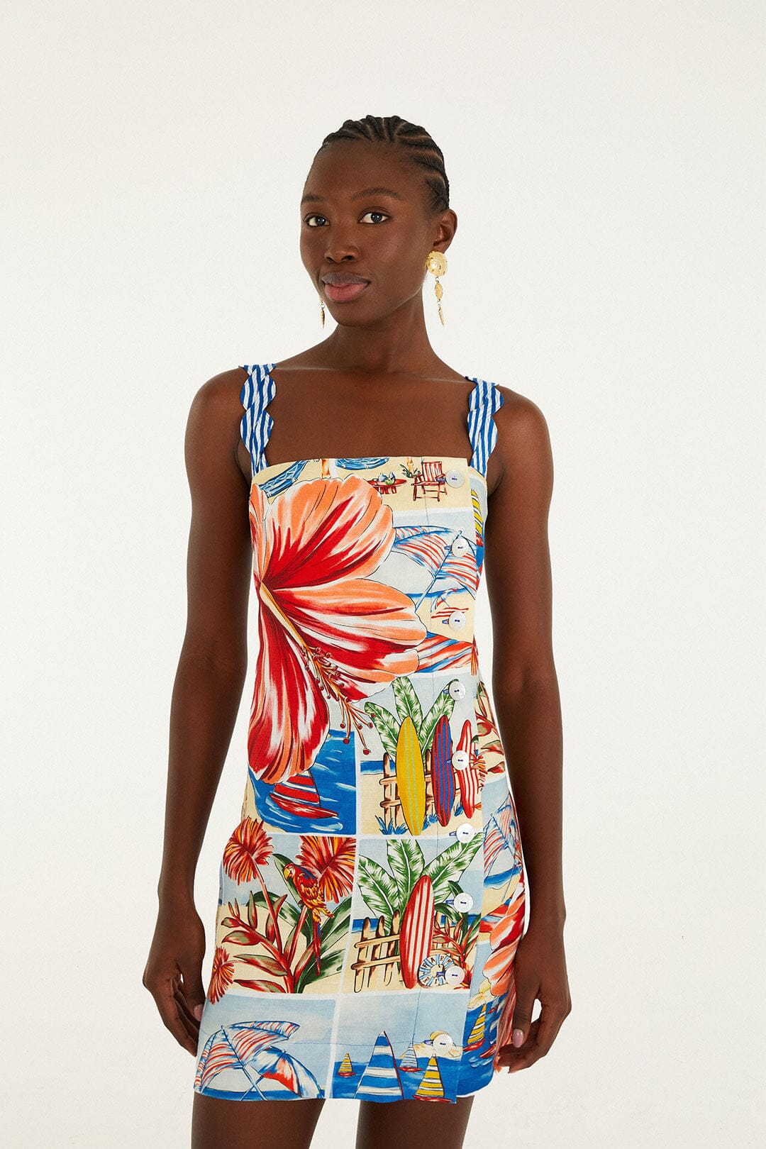 Multicolor Summer Diary Mini Dress